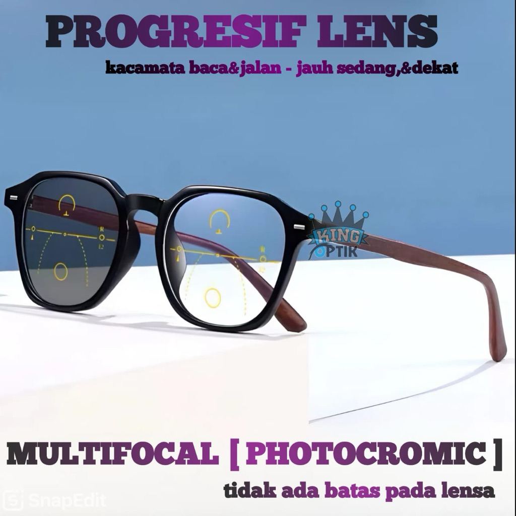 ( COD ) kacamata baca progressive PHOTOCROMIC | kacamata plus baca dan jalan | kacamata unisex photo