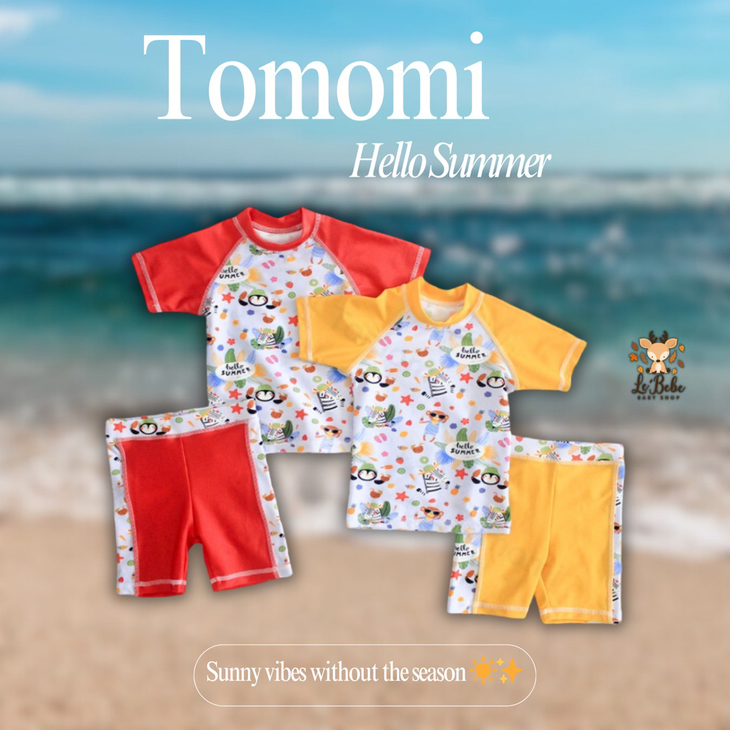 Tomomi Baju Renang Anak Hello Summer - Baju Renang Cewe Bubbly Baby - Baju Renang Anak Cewe