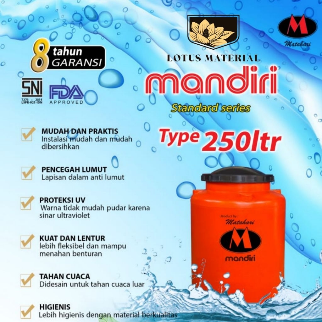 (BACA DESKRIPSI DULU) Tangki air MANDIRI / tandon air / tampungan air / toren air / tangki air / tan