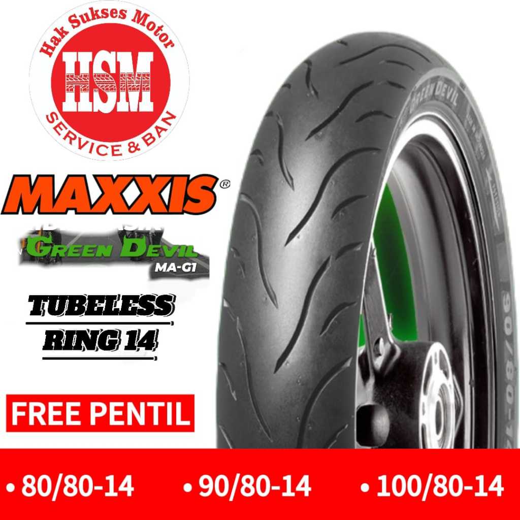 BAN MAXXIS GREEN DEVIL RING 14 TUBLES MATIC DONAT , SATUAN / SEPASANG.