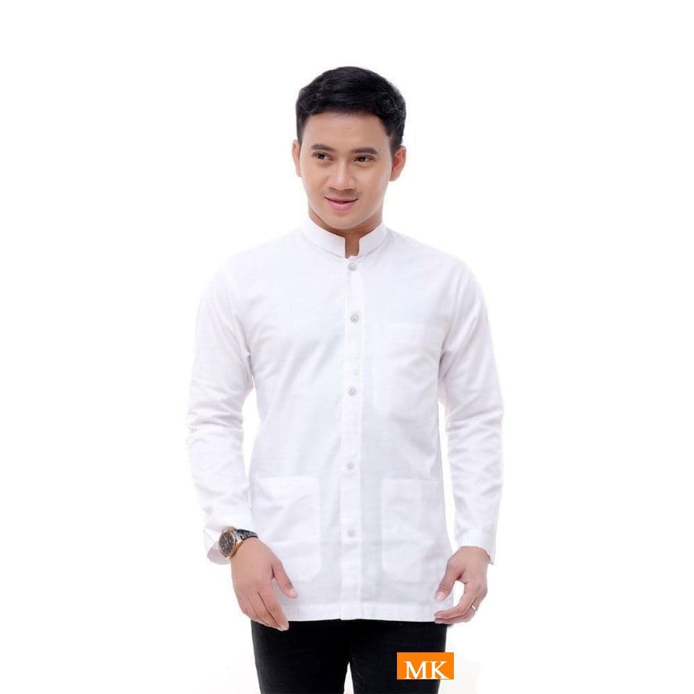 Baju Koko azzahir motif Polos kemeja Koko Hadroh Abha Baju muslim Gus Azmi Lengan panjang terlaris