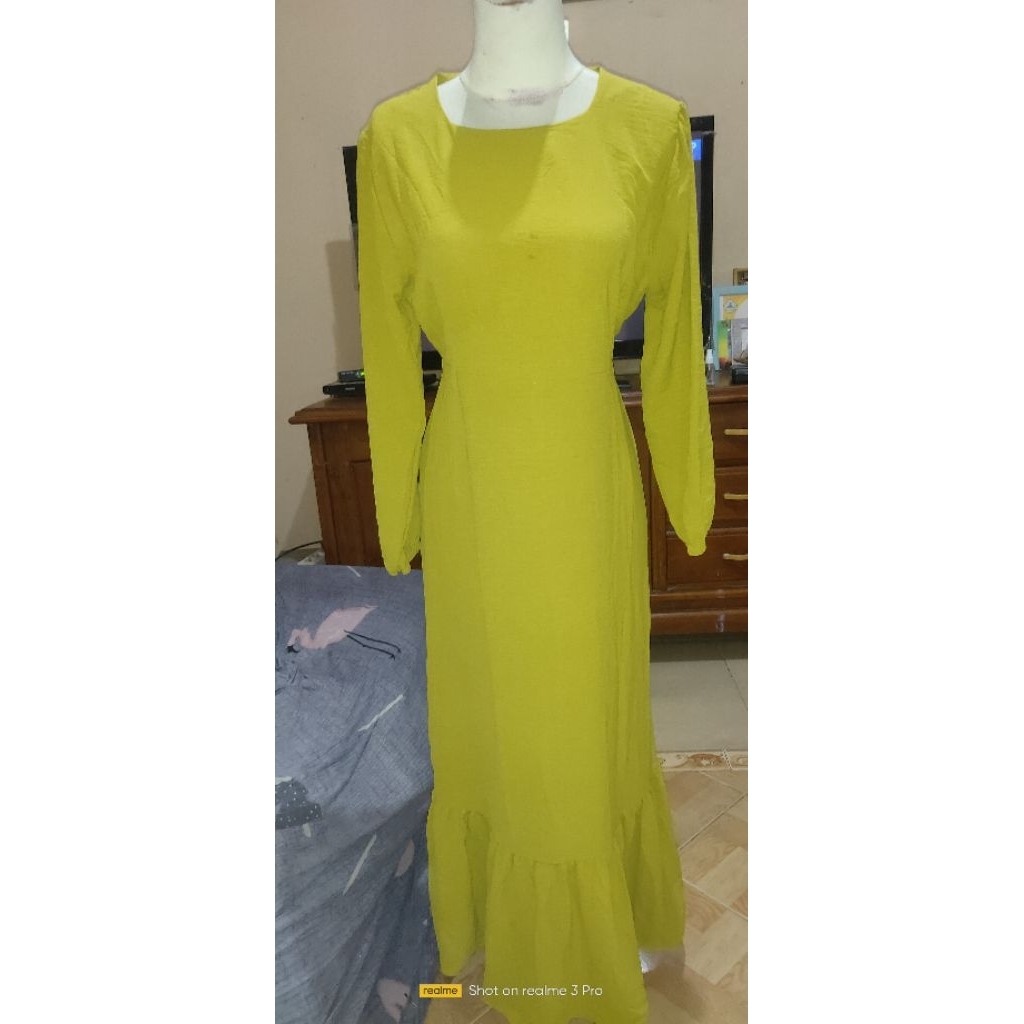 Gamis crincle lime
