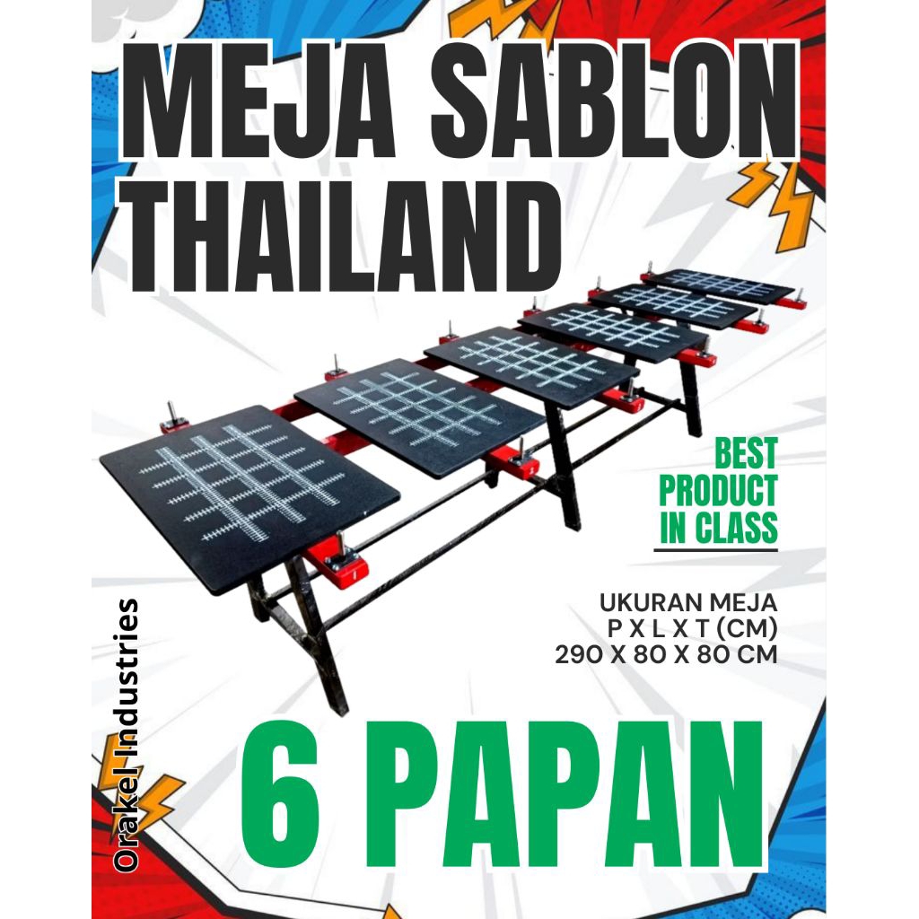 MEJA SABLON THAILAND 6 PAPAN DOUBLE PIN FREE ONGKIR