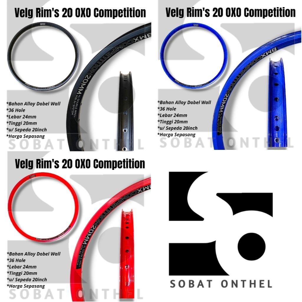 Velg Rims 20 inch OXO Competition Alloy Double Wall Kokoh