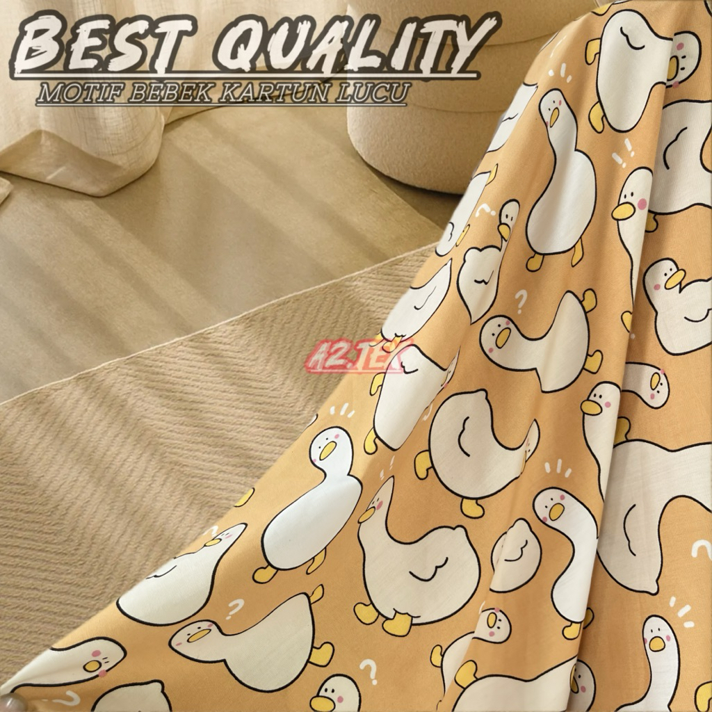 (Harga/0,5Meter) Kain Katun Rayon Viscose Premium Motif Bebek Karakter Anak Lucu || Kain Meteran Lem