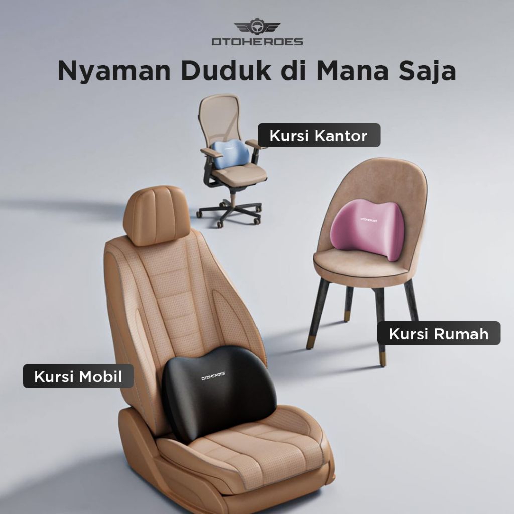Bantal Punggung Jok Mobil Memory Foam Lumbar Sport