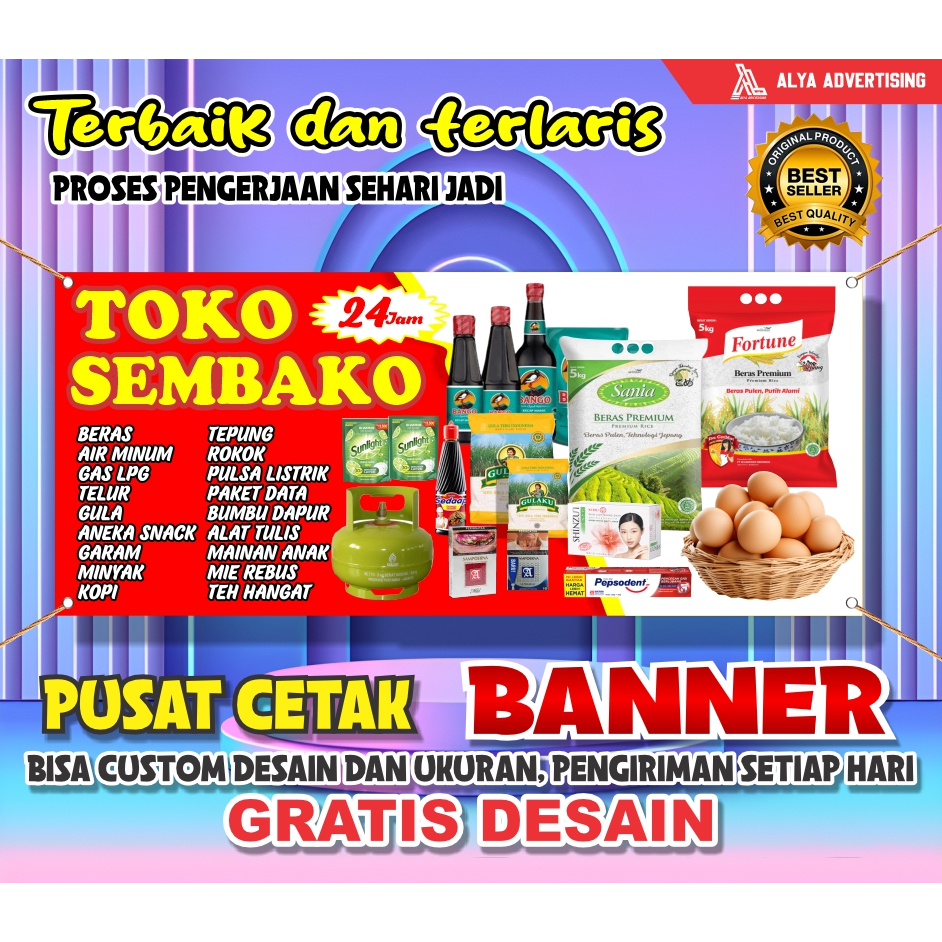 SPANDUK TOKO SEMBAKO / SPANDUK TOKO BAJU SPANDUK TOKO PAKAIAN / SPANDUK TOKO KUE / SPANDUK TOKO MAKA