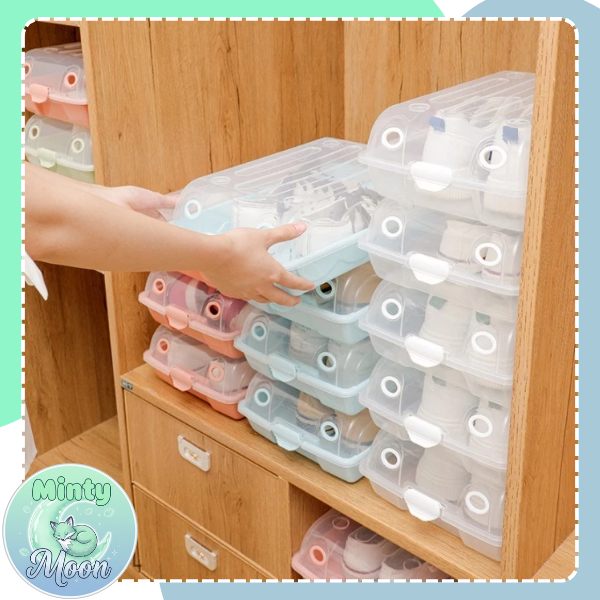HL0199 Kotak Sepatu Plastik Transparan Penyimpanan Kotak Sepatu Shoes Storage Box