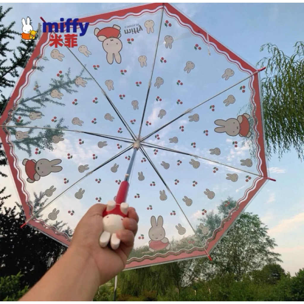 Payung Transparan Bening Long Handle Miffy Original Lisence