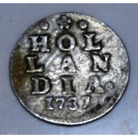 BL235 Koin 2 stuiver 1737 dari probinsi Hollandia koin perak