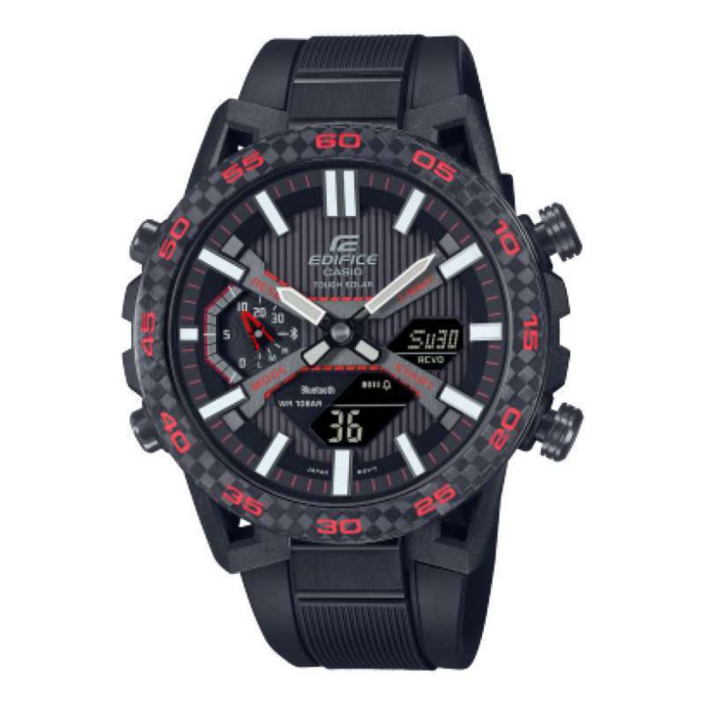 Casio Edifice ECB-2000PB-1ADF Jam Tangan Pria Double Time Solar Carbon Bluetooth