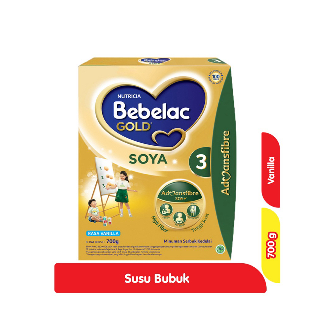 Bebelac Gold Soya 3 Vanila Susu Pertumbuhan 700g