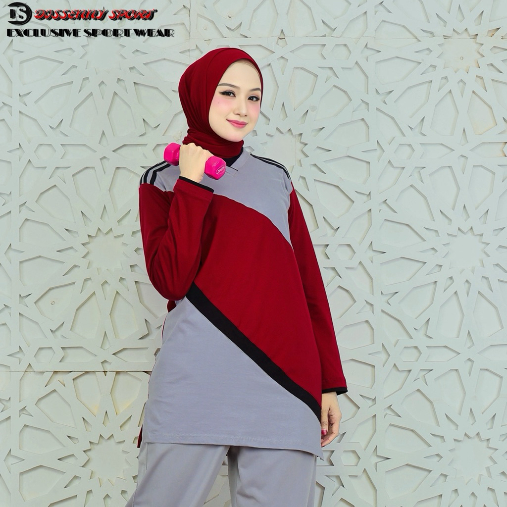 Atasan Kaos Olahraga Tunik Wanita Muslimah Terbaru / Baju Senam Olahraga Muslim Terbaru / Kaos Olahr