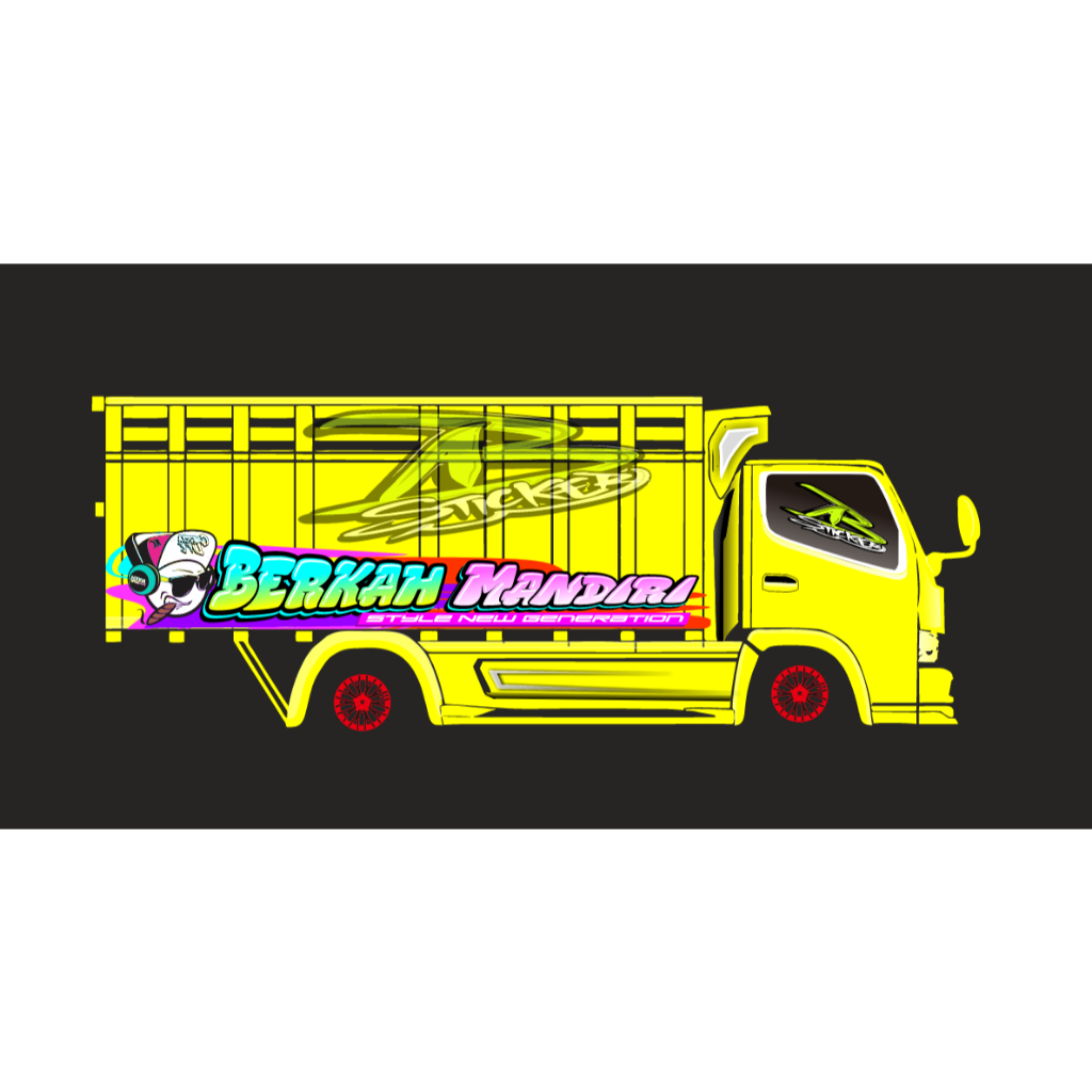 Stiker Bak Truk Canter Hino Giga Decal Truck Canter