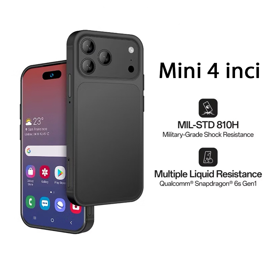 hp mini Smartphone ip17pro max mini phone ram 8/512GB jaringan 3G/4G Garansi ponsel mini 4 inci