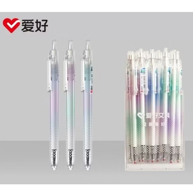 (1 Biji) Aihao Pulpen Gel Gp-2681 0,5 Hitam Body Rainbow/Pulpen Gel bagus/Aihao Bp Gel Rainbow/Gel P