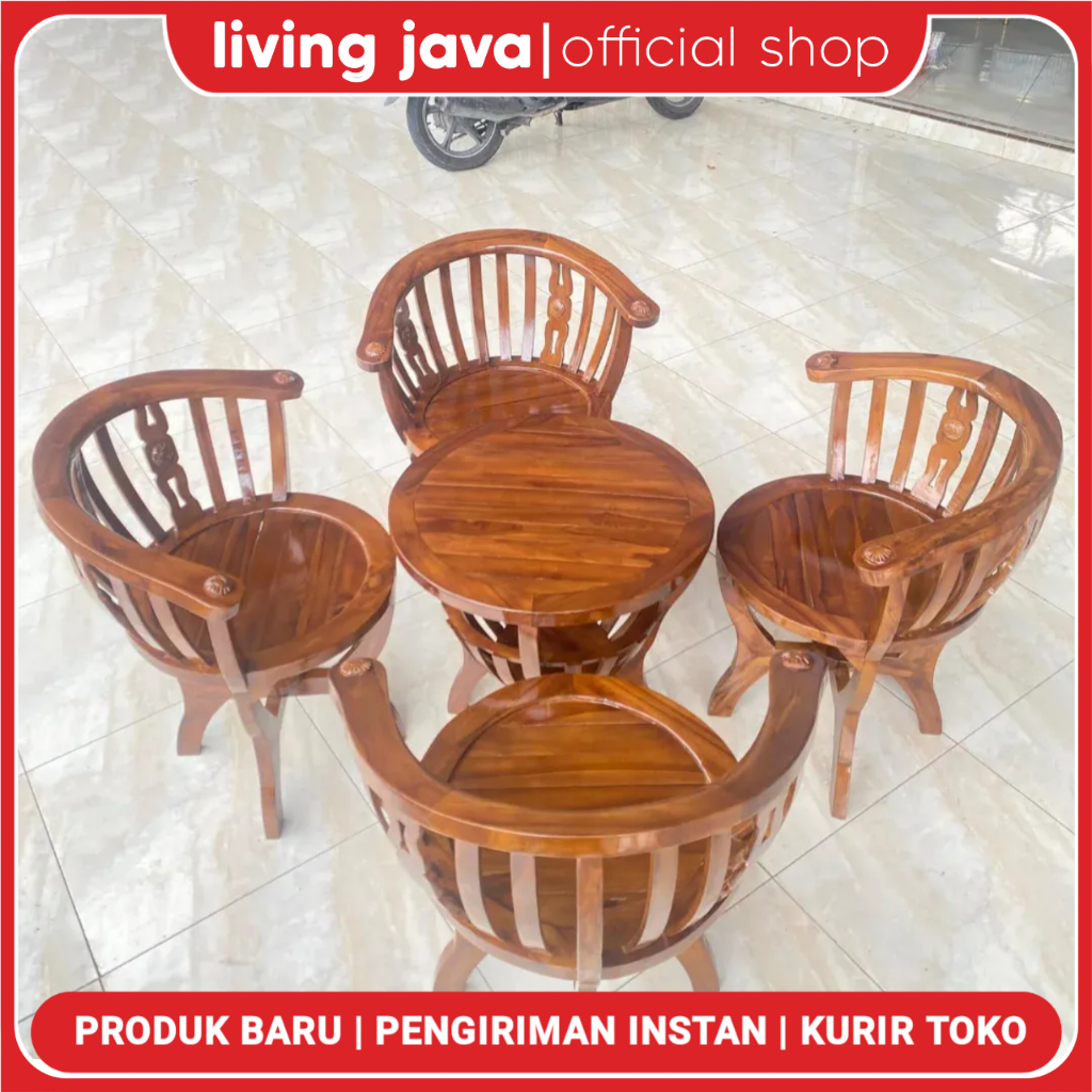 KURSI TERAS JATI MANGKOK SET  - KURSI TERAS LENONG BETAWI - KURSI TERAS JATI MODEL AMERIKA