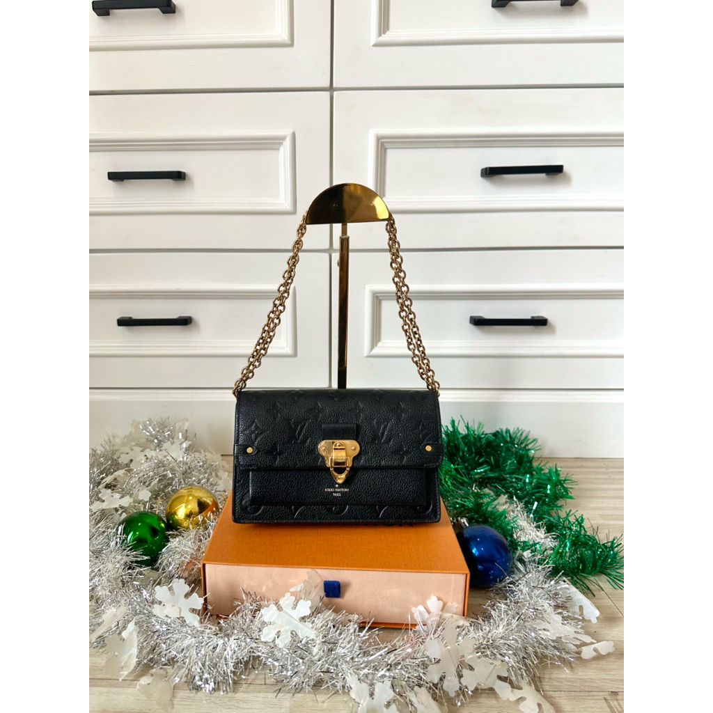 Preloved LV vavin woc black empreinte monogram chip 2022 2023 authentic crossbody bag shoulder louis