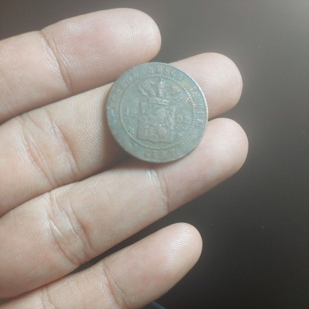 Koin belanda 1 c tahun 1902 asli