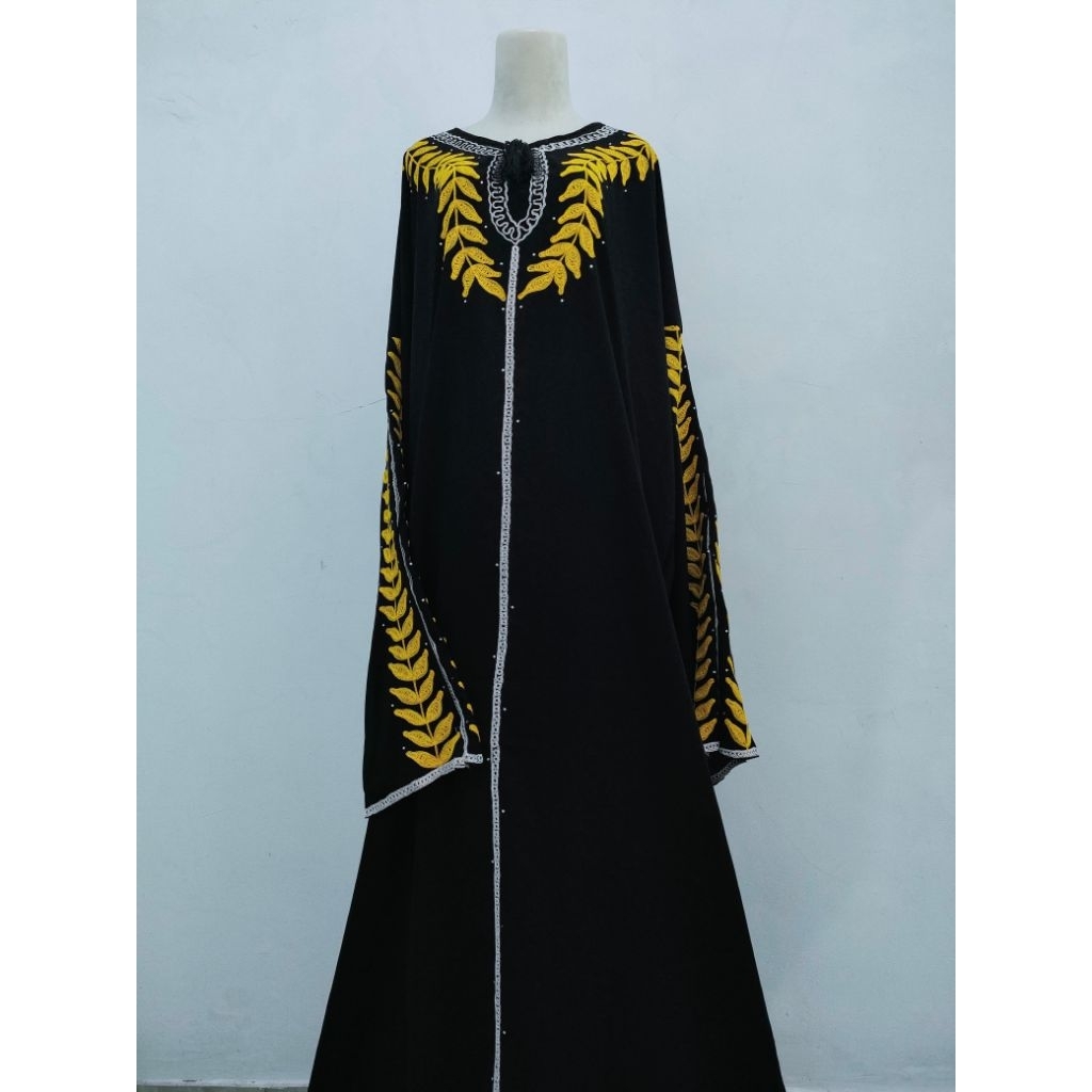 Abaya Blus Arab Payet Size XL || Mukena/Abaya Sholat Jetblack