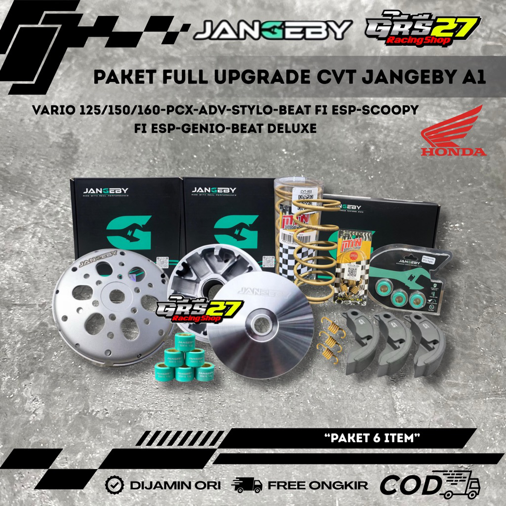 PAKET FULL UPGRADE CVT JANGEBY A1 VARIO 125/150 PCX ADV 150 160 STYLO GENIO BEAT DELUXE BEAT STREET 