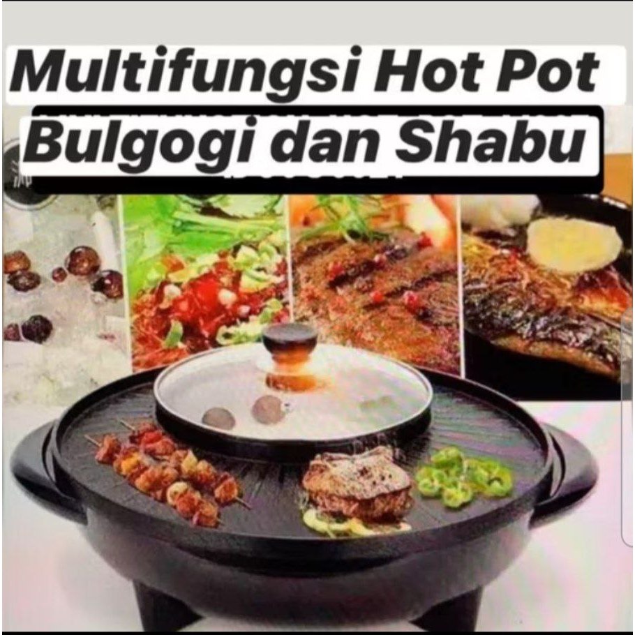Wajan shabu elektrik / electric Grill pan 2 in 1