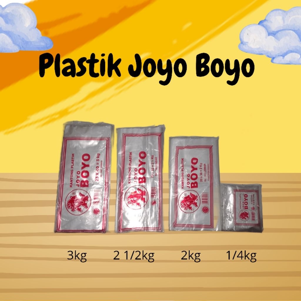 plastik Joyo Boyo berbagai varian plastik es plastik sayur plastik Boyo 1kg ¼kg 2kg 3kg plastik mere