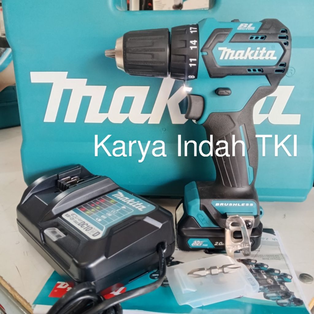 Bor Baja Kayu Makita DF332DWAE 12VOLT Brushless Cordless Drill DF 332 DWAE Bor Besi Kayu Baterai