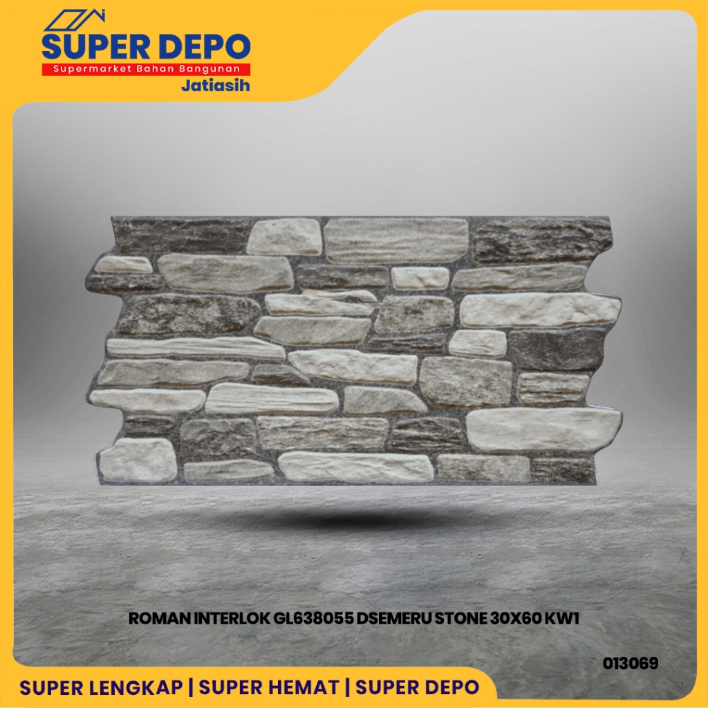 ROMAN INTERLOK GL638055 DSEMERU STONE 30X60 KW1