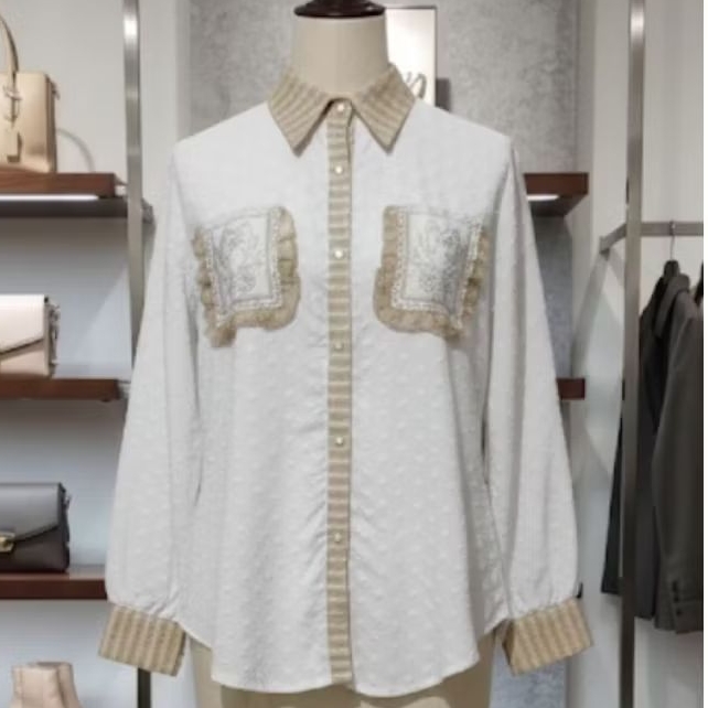 Preloved : KEMEJA/BLOUSE KATUN BORDIR