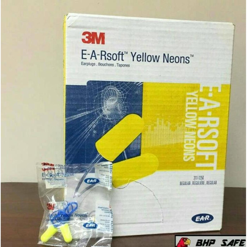 3m earplug yellow neons 311-1250 1box