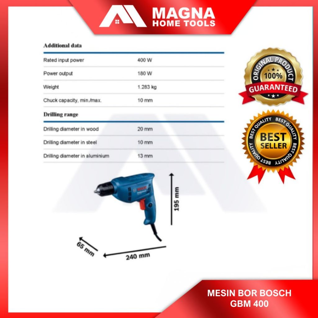 MESIN BOR LISTRIK BOSCH 10 MM GBM 350 [ORIGINAL]