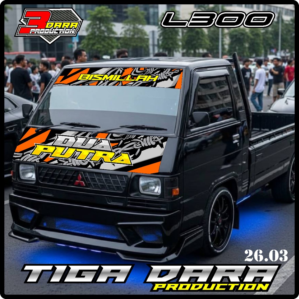 SATU SET STIKER KABIN DEPAN L300 + STIKER KACA DEPAN BEBAS CUSTOM TD.03
