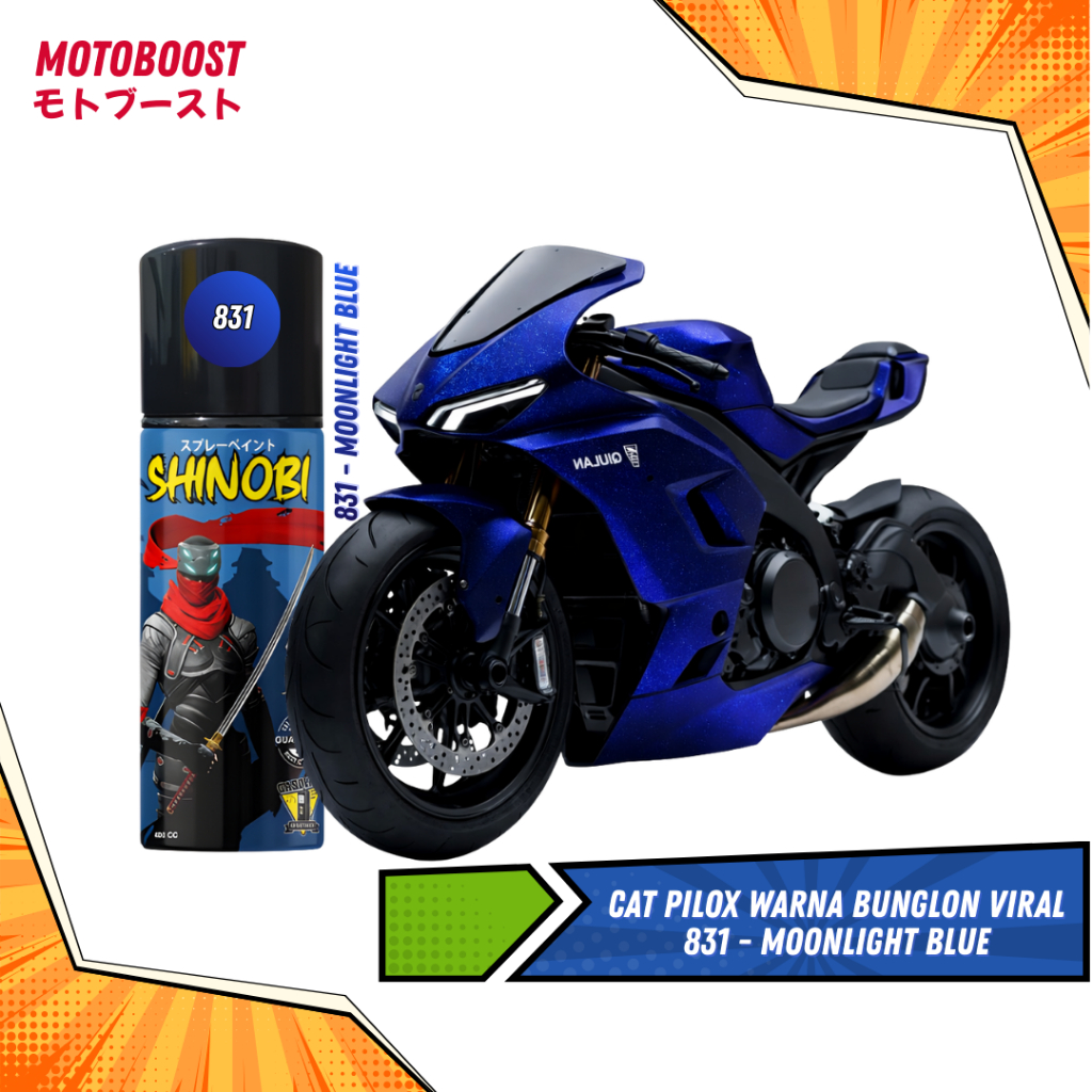 SHINOBI Cat Semprot Duco Pilok Tahan Bensin 400 CC Warna Bunglon Viral - 831 Moonlight Blue