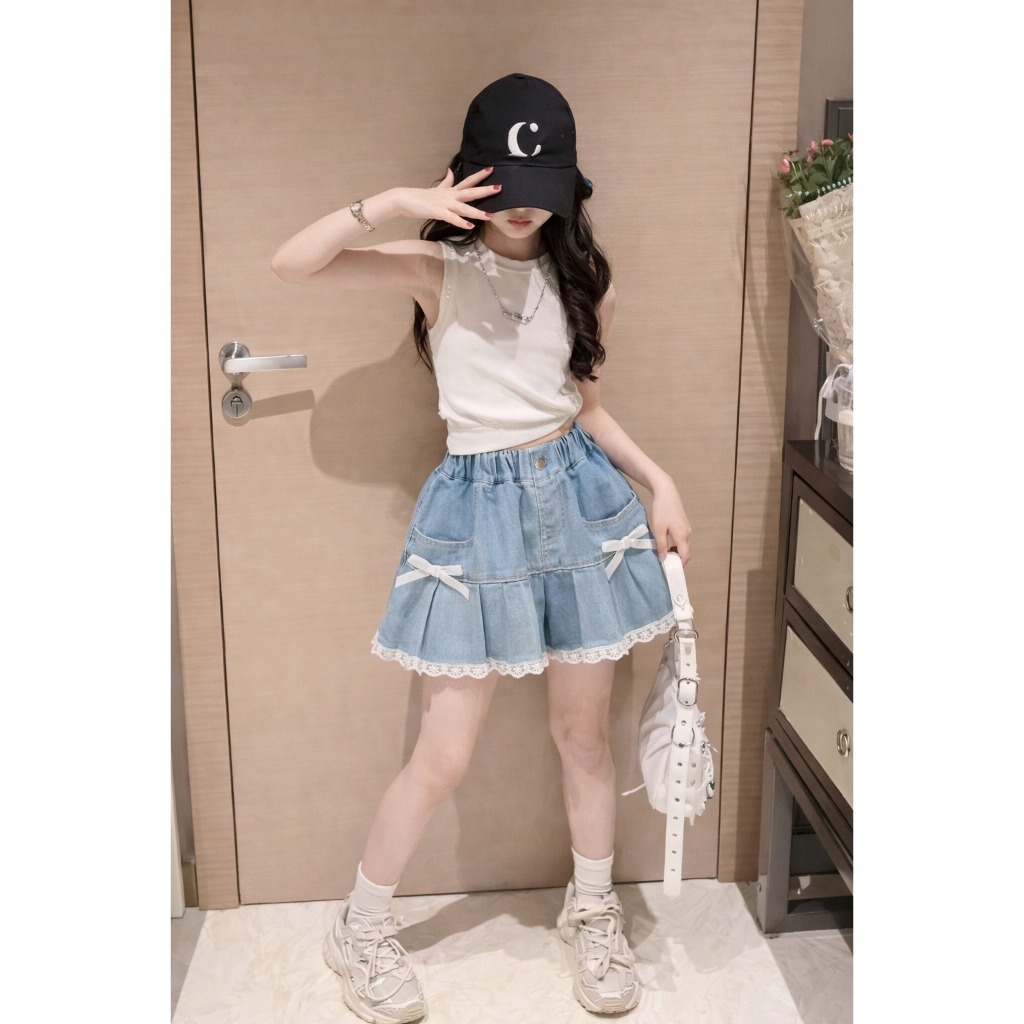 Rok Anak Perempuan Cantik Premium Anak Cewek Impor Korea Umur 3-10 Tahun KIRT