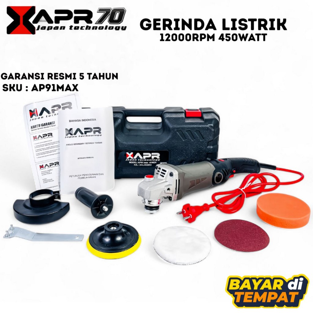 APR JAPAN AP91MAX Gerinda Variable Speed Fulset Koper Mesin Moles Mobil Stainless Motor Kayu Amplas