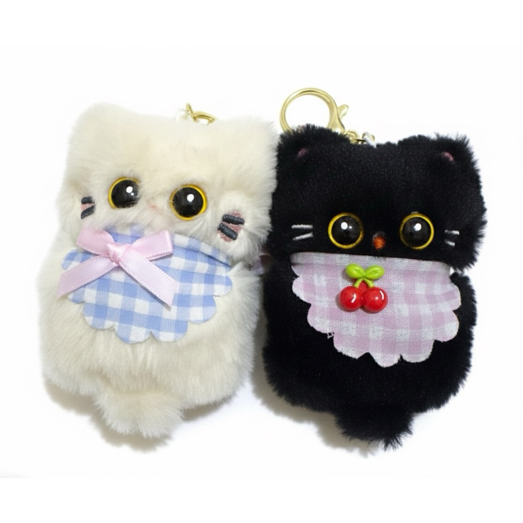 Ganci kucing bulu/Gantungan kunci kucing bulu