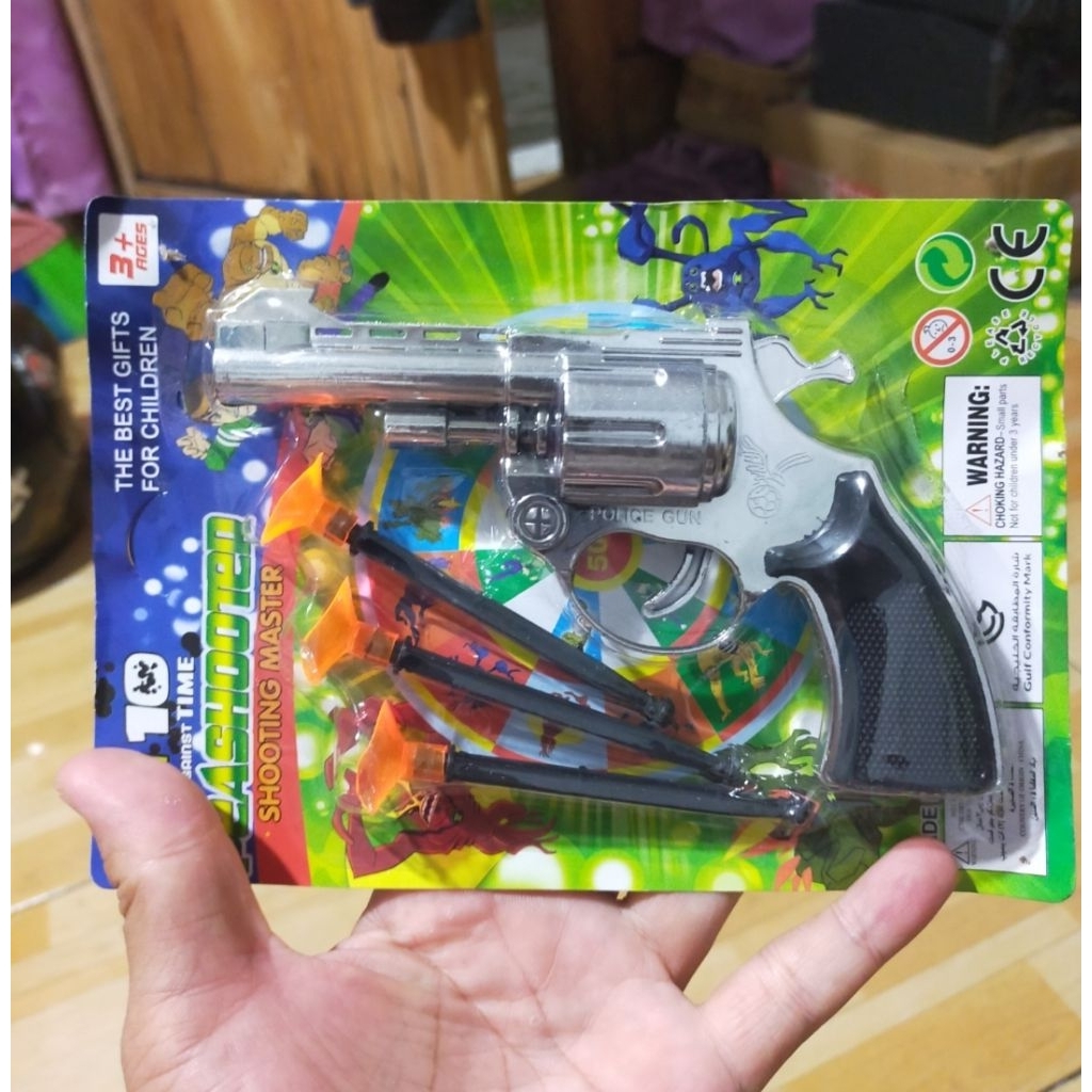 Mainan anak tembakan pistol karet nempel kaca lucu murah harga satuan perpcs