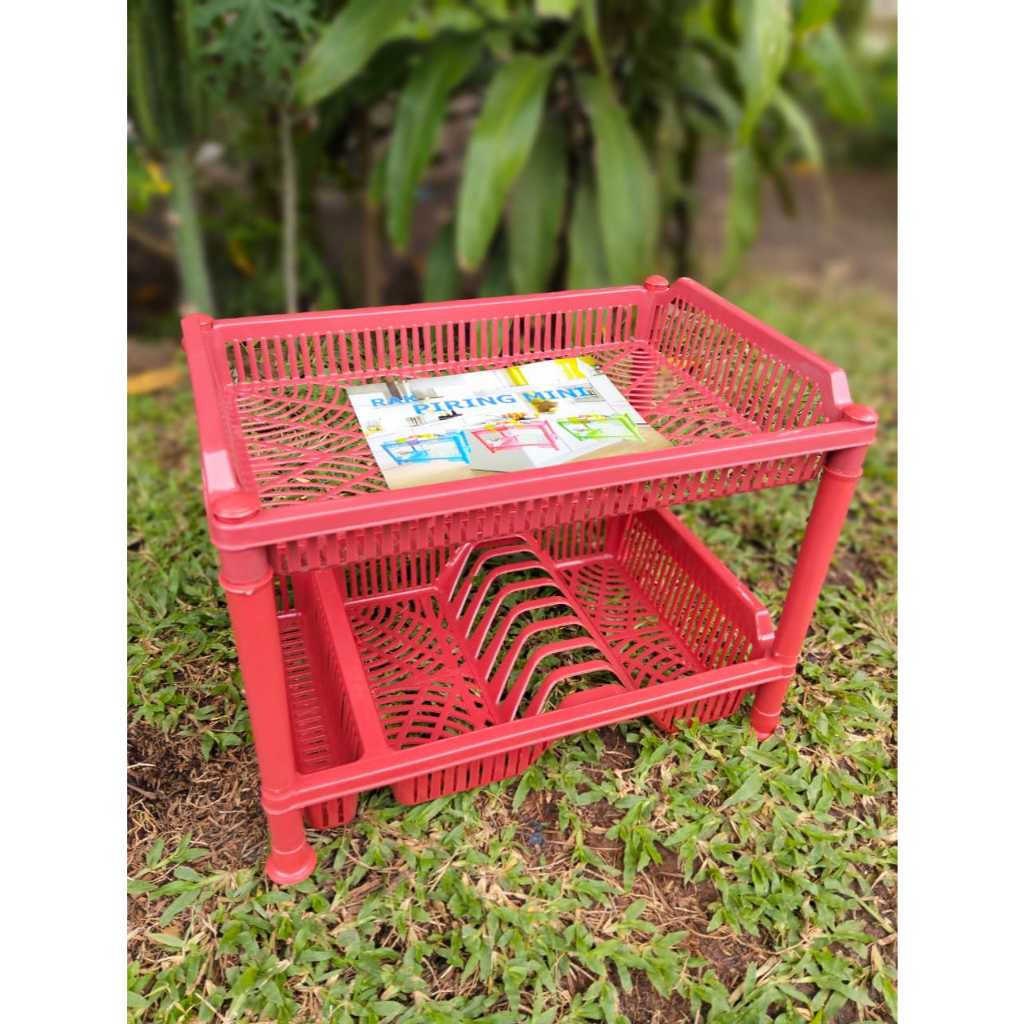 Rak Piring Plastik 2 Susun - Tempat Pengering Cucian Piring - Rak Piring Dapur Serbaguna