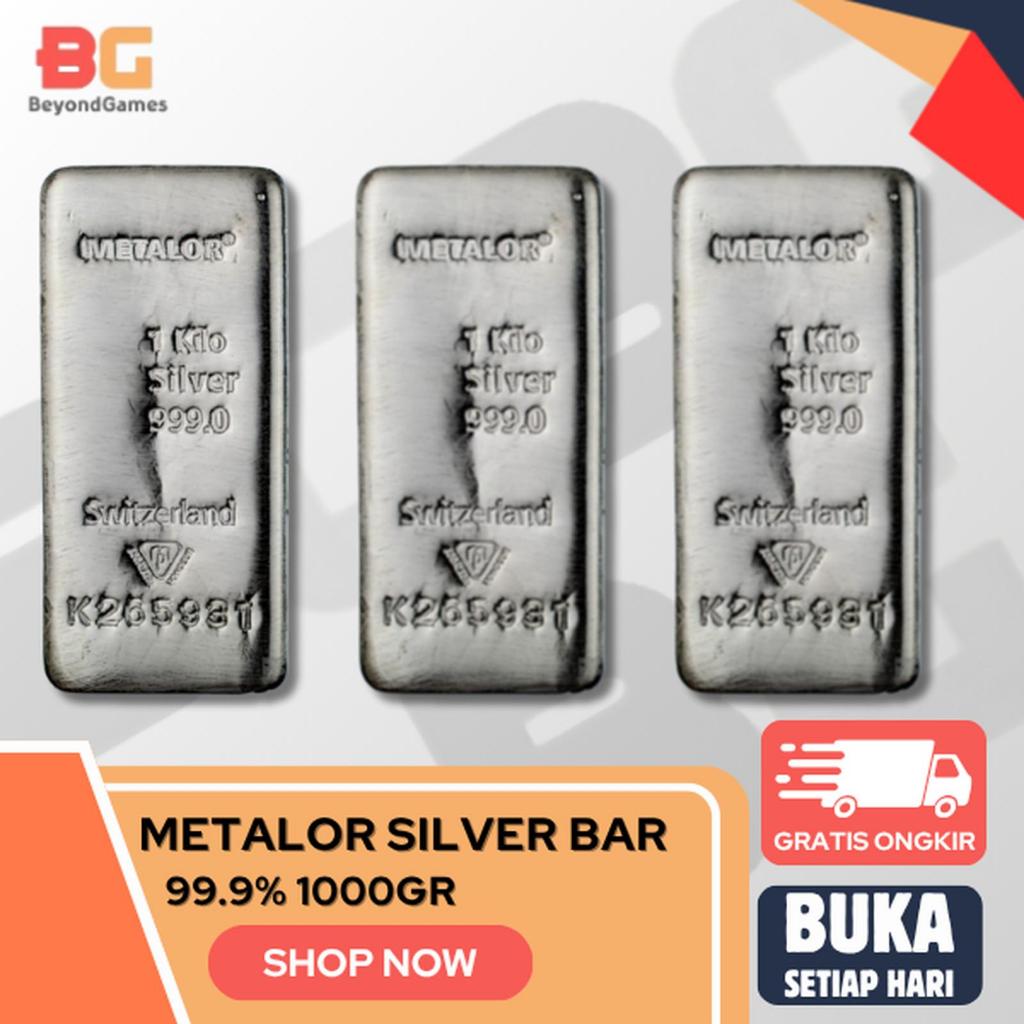 Silver Bar Metalor 1kg | Perak Batangan Silver Bar Metalor 99.99% 1000gr