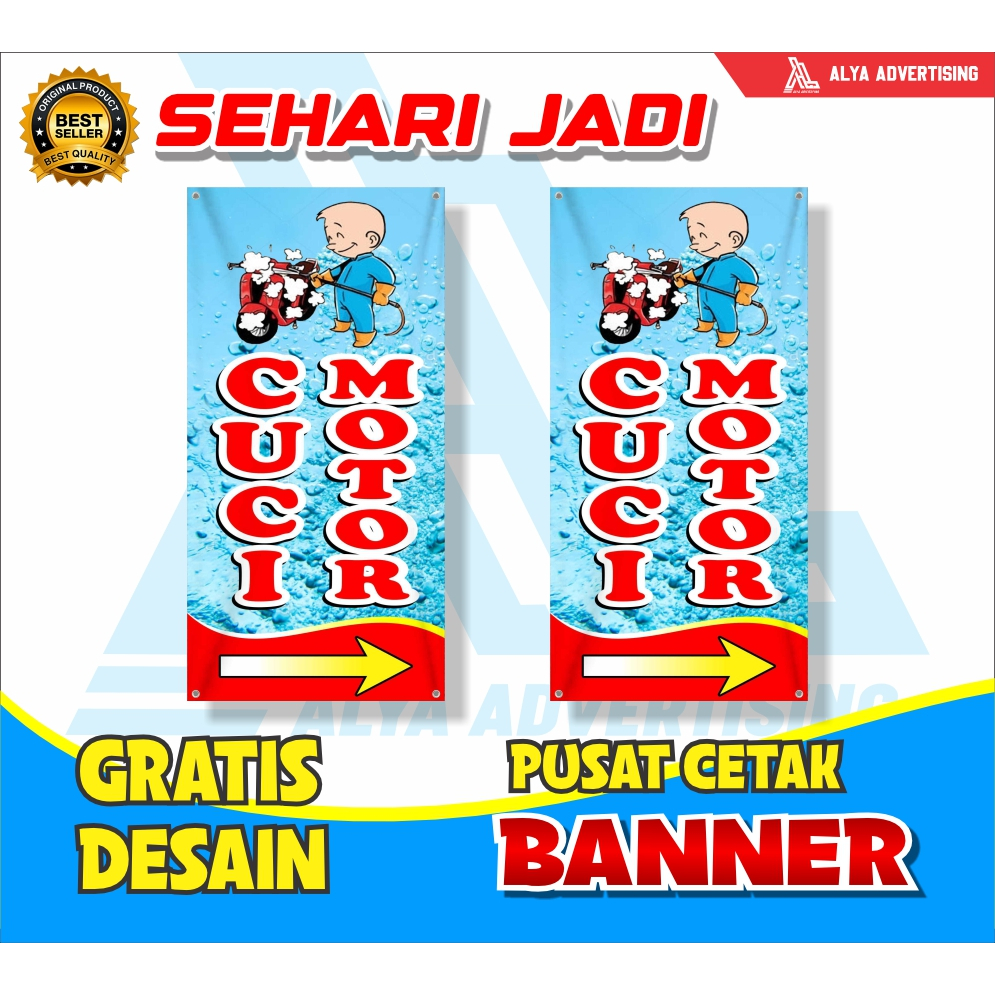 Spanduk Banner Steam Motor Mobil / Cuci Motor Mobil
