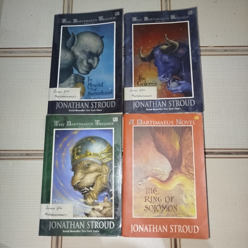 Novel The Bartimaeus Trilogy + Ring of Solomon set 4 buku preloved