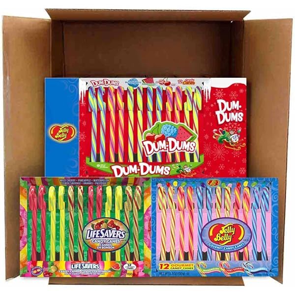 Permen Tongkat Tahun Baru / Candy Canes Import Box isi 12 pcs Air Heads (Pineapple ), Life Savers, S