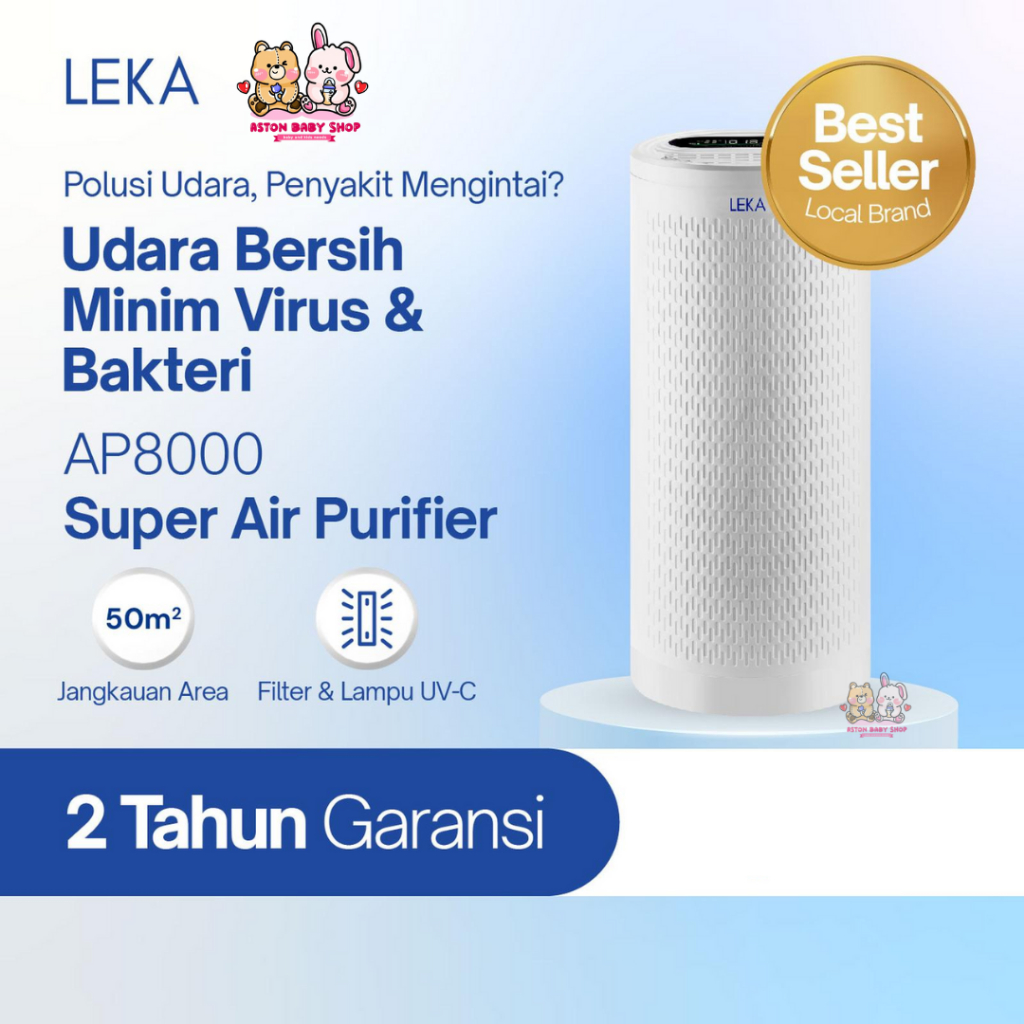 LEKA Super Air Purifier AP8000 - HEPA13 UV-C Ion Negatif