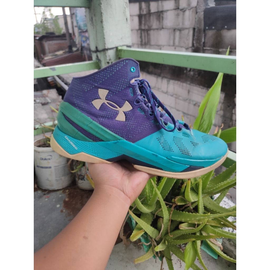 UA Basket Sneakers Curry 2 Father To Son Purple Blue Sky Size 45