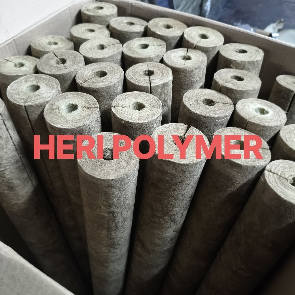 Rockwool Pipa 1/2" x 25mm – Isolasi Panas & Suara | 1 Meter – Rockwool Pipe Insulation