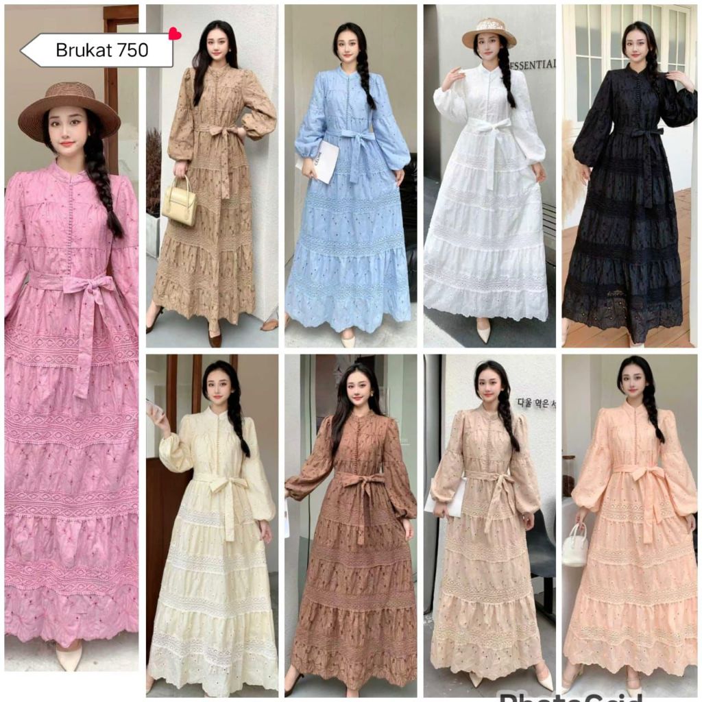 Orenji Salvina Dress bkk katbol mewah Lebaran Gamis Wanita Muslim Pesta