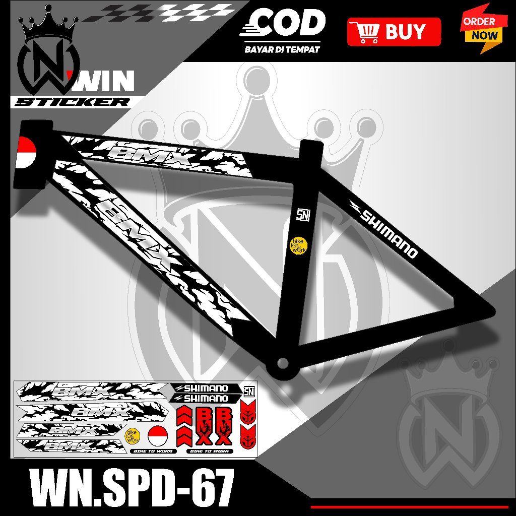 WNS STICKER SEPEDA VARIASI BMX ABSTRAK FREESTYLE WN.SPD-67