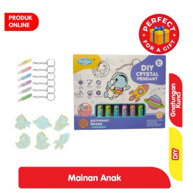 Rhino Kegao DIY Crystal Pendant Mainan Anak Prakarya Gantungan Kunci Astronaut