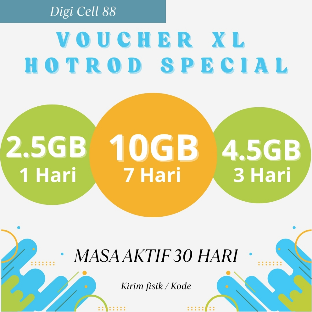 (Fisik/Kirim Kode) Voucher Kuota XL Hotrod Special Harian & Mingguan | Kuota Data Internet XL HOTROD